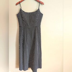 Vintage 90's Jessica Howard Polka Dot Midi Dress Size 12